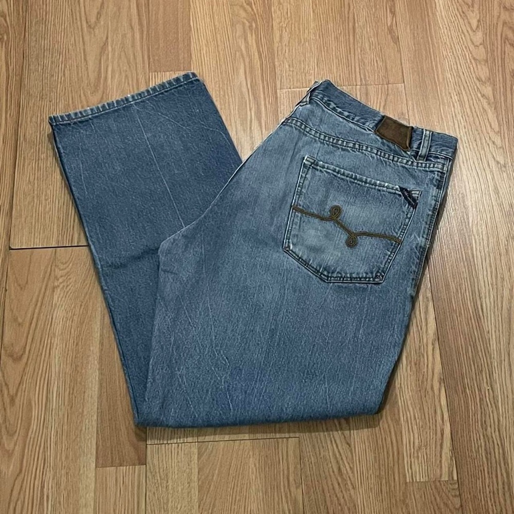 LRG Jeans Mens 38 (38x30) Blue Baggy Relaxed Fit Work Utility Denim Y2K